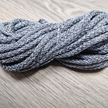 Шнур 5мм с сердечником МЕЛАНЖ Нежно-Голубой +Асфальт - Шнуры для рукоделия