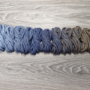 Шнур 5мм с сердечником ГРАДИЕНТ Нежно-голубой-Джинс-Кофе - Шнуры для рукоделия