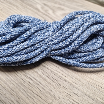Шнур 5мм с сердечником МЕЛАНЖ Нежно-Голубой +Джинс - Шнуры для рукоделия