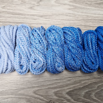 Шнур 5мм с сердечником ГРАДИЕНТ Нежно-голубой-Голубой яркий - Шнуры для рукоделия