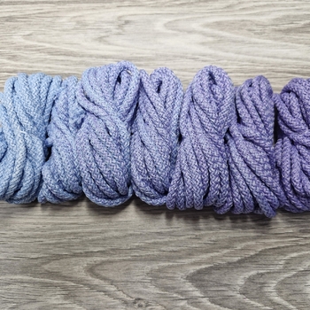 Шнур 5мм с сердечником ГРАДИЕНТ Нежно-голубой-Лаванда - Шнуры для рукоделия