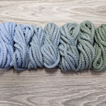 Шнур 5мм с сердечником ГРАДИЕНТ Нежно-голубой-Полынь - Шнуры для рукоделия