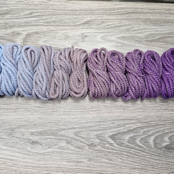 Шнур 5мм с сердечником ГРАДИЕНТ Нежно-голубой-Пыльная Роза-Сирень - Шнуры для рукоделия