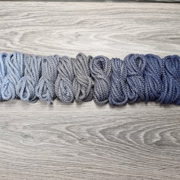 Шнур 5мм с сердечником ГРАДИЕНТ Нежно-голубой-Серый-Джинс - Шнуры для рукоделия