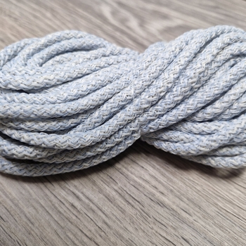 Шнур 5мм с сердечником МЕЛАНЖ Нежно-Голубой+Айвори - Шнуры для рукоделия