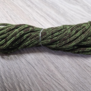шнур меланж п/э 3мм без сердечника олива + коричневый - Шнуры для рукоделия
