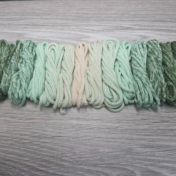 Градиент 3мм без сердечника: олива- свежая мята-беж- свежая мята-олива (без чистой мяты) - Шнуры для рукоделия