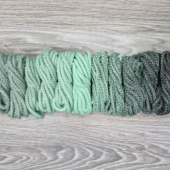 Шнур 5мм с сердечником ГРАДИЕНТ Полынь- Свежая Мята- Асфальт - Шнуры для рукоделия