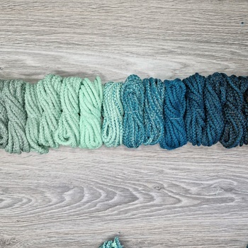 Шнур 5мм с сердечником ГРАДИЕНТ Полынь- Свежая Мята- Морская Волна-Графит - Шнуры для рукоделия