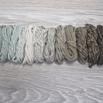 Градиент 3мм без сердечника: полынь-айвори-кофе-коричневый - Шнуры для рукоделия