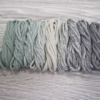 Градиент 3мм без сердечника: полынь-айвори-серый - Шнуры для рукоделия