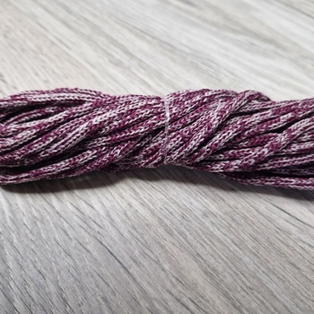 шнур меланж п/э 3мм без сердечника пыльная роза + винный - Шнуры для рукоделия