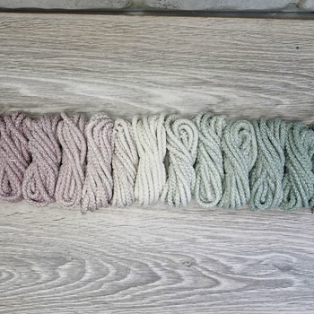 Шнур 5мм с сердечником ГРАДИЕНТ Пыльная Роза-Айвори-Полынь - Шнуры для рукоделия