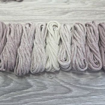 Градиент 3мм без сердечника: пыльная роза-айвори-пыльная роза - Шнуры для рукоделия