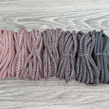 Шнур 5мм с сердечником ГРАДИЕНТ Пыльная Роза (II) – Асфальт - Шнуры для рукоделия