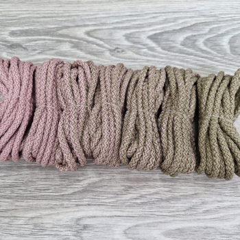 Шнур 5мм с сердечником ГРАДИЕНТ Пыльная Роза (II) – Кофе - Шнуры для рукоделия