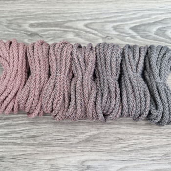 Шнур 5мм с сердечником ГРАДИЕНТ Пыльная Роза (II) – Серый - Шнуры для рукоделия