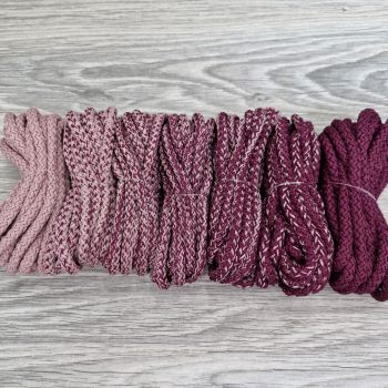 Шнур 5мм с сердечником ГРАДИЕНТ Пыльная Роза (II) – Винный - Шнуры для рукоделия