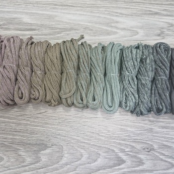 Градиент 3мм без сердечника: пыльная роза-кофе-полынь-асфальт - Шнуры для рукоделия