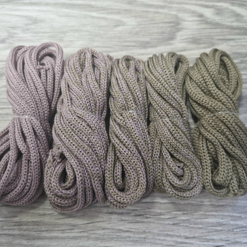 Градиент 3мм без сердечника: пыльная роза-кофе - Шнуры для рукоделия