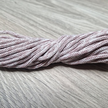 шнур меланж п/э 3мм без сердечника пыльная роза+белый - Шнуры для рукоделия