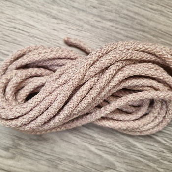 Шнур 5мм с сердечником МЕЛАНЖ Пыльная Роза+беж - Шнуры для рукоделия