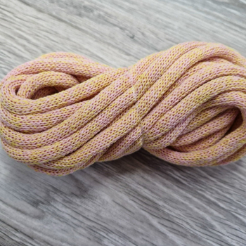 Шнур Хлопковый 7ММ с сердечником розовый + желтый 2-1 - Шнуры для рукоделия