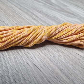 шнур меланж п/э 3мм без сердечника розовый+желтый - Шнуры для рукоделия