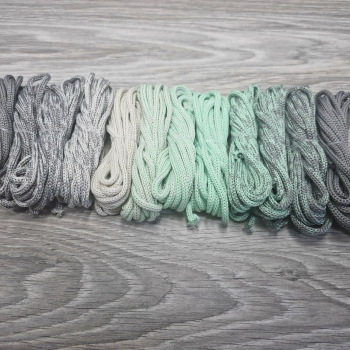 Градиент 3мм без сердечника: серый-айвори- свежая мята-серый (без чистой мяты) - Шнуры для рукоделия