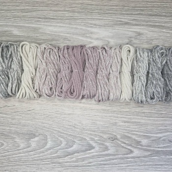 Градиент 3мм без сердечника: серый-айвори-пыльная роза-айвори-серый - Шнуры для рукоделия