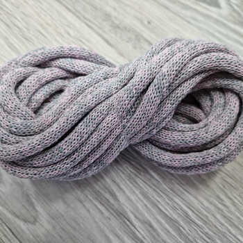 Шнур Хлопковый 7ММ с сердечником серый+розовый 2-1 - Шнуры для рукоделия