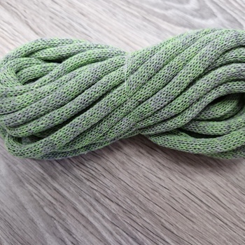 Шнур Хлопковый 7ММ с сердечником серый+салат 2-1 - Шнуры для рукоделия