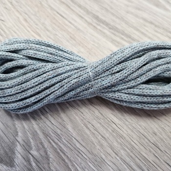 шнур хлопковый 4мм без сердечника серый+ледяной (2-1) - Шнуры для рукоделия