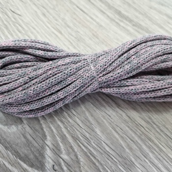 шнур хлопковый 4мм без сердечника серый+розовый (2-1) - Шнуры для рукоделия