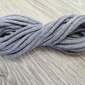шнур хлопковый 4мм без сердечника серый+сирень (2-1) - Шнуры для рукоделия