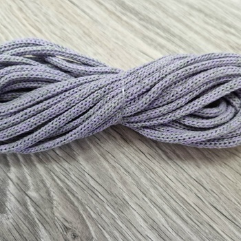 шнур хлопковый 4мм без сердечника серый+сирень  - Шнуры для рукоделия