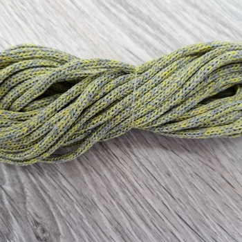 шнур хлопковый 4мм без сердечника серый+желтый (2-1) - Шнуры для рукоделия