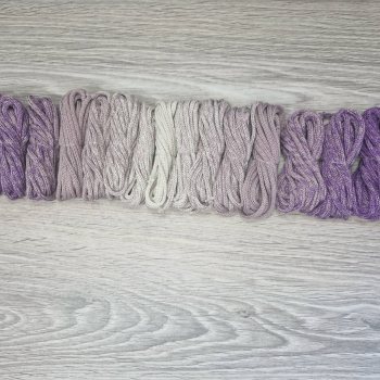 Градиент 3мм без сердечника: сирень-пыльная роза-айвори-пыльная роза-сирень - Шнуры для рукоделия