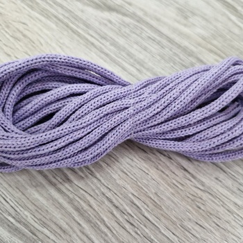 шнур хлопковый 4мм без сердечника сирень - Шнуры для рукоделия