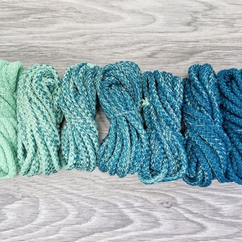 Шнур 5мм с сердечником ГРАДИЕНТ Свежая Мята — Морская Волна - Шнуры для рукоделия
