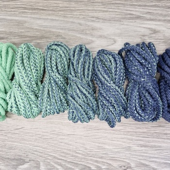 Шнур 5мм с сердечником ГРАДИЕНТ Свежая Мята-Джинс - Шнуры для рукоделия