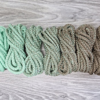 Шнур 5мм с сердечником ГРАДИЕНТ Свежая Мята-Кофе - Шнуры для рукоделия