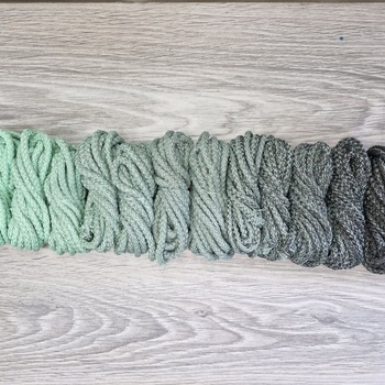 Шнур 5мм с сердечником ГРАДИЕНТ Свежая Мята-Полынь-Графит - Шнуры для рукоделия