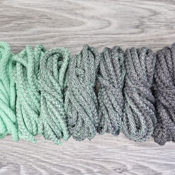 Шнур 5мм с сердечником ГРАДИЕНТ Свежая Мята-Серый - Шнуры для рукоделия