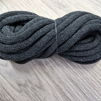 Шнур Хлопковый 7ММ с сердечником Темно-серый - Шнуры для рукоделия