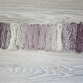 Градиент 3мм без сердечника: винный-айвори-пыльная роза-айвори-винный - Шнуры для рукоделия