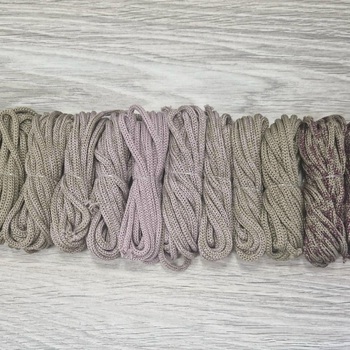 Градиент 3мм без сердечника: винный-кофе-пыльная роза-кофе-винный - Шнуры для рукоделия