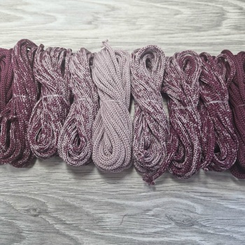 Градиент 3мм без сердечника: винный-пыльная роза-винный - Шнуры для рукоделия