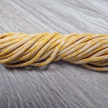 шнур меланж п/э 3мм без сердечника желтый + беж пудра - Шнуры для рукоделия