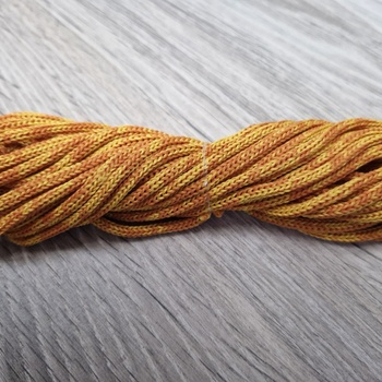 шнур меланж п/э 3мм без сердечника желтый + оранжевый - Шнуры для рукоделия